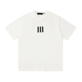 FEAR OF GOD ESSENTIALS 3‑Stripes Silicone Logo Unisex Loose Short Sleeve T‑Shirt