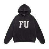 FEAR OF GOD FOG Main Line FU Logo Washed Fleece‑Lined Unisex Hoodie