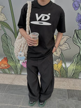 VUJADE KENIJIMA black and white short sleeved CD letter printed round neck casual heavyweight T-shirt from the street