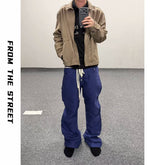 From THE STREET Street Mole Skin Four Button Washed Micro Pull Street Faux Pants for Old Men