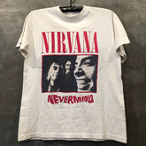 Nirvana Band Kurt Cobain Vintage American Retro Rock Short sleeved Men's and Women's T-shirts Cotton