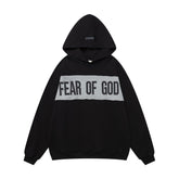 FEAR OF GOD FOG ESSENTIALS Patchwork Patch Men’s High‑Street Retro Hoodie