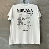 Nirvana Band Short Sleeve T-shirt Vintage College Style American Graffiti Design High Street Half Sleeve Trendy