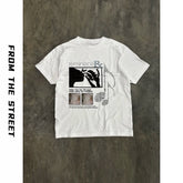 From The Street Y2K Millennium Music Revival Note Printed Round Neck Cotton Short Width T