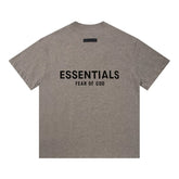 FEAR OF GOD ESSENTIALS Front Back Letter Print Unisex Short Sleeve T‑Shirt