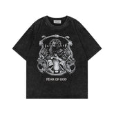 FEAR OF GOD ESSENTIALS Gothic Dragon Figure Vintage Wash T‑Shirt