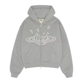 Broken Planet Zip Up Hoodie Heather Grey