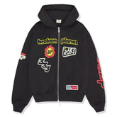 Broken Planet Zip Up Hoodie Performance Soot Black