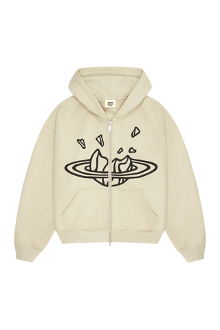Broken Planet Market Bone White Zip Up Hoodie