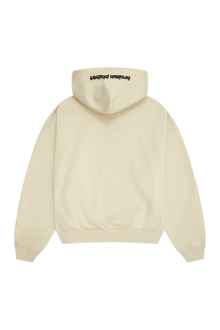 Broken Planet Market Bone White Zip Up Hoodie