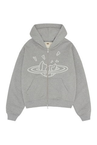 Broken Planet Market Heather Grey Zip Up Hoodie
