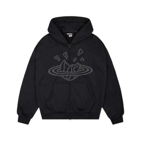 Broken Planet Market Midnight Black Zip Up Hoodie