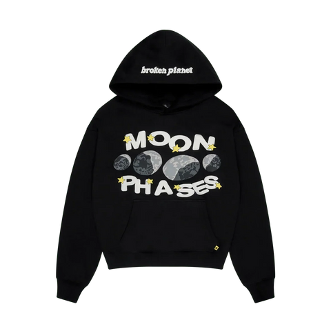 Broken Planet Hoodie Moon Phases Midnight Black