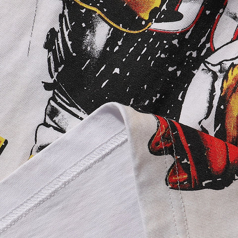 Majestik “The World” Football Bear Rhinestone Vintage Tee
