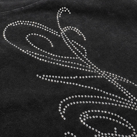 Majestik “Gridiron Dawg” Football Player & Bulldog Rhinestone Vintage Tee