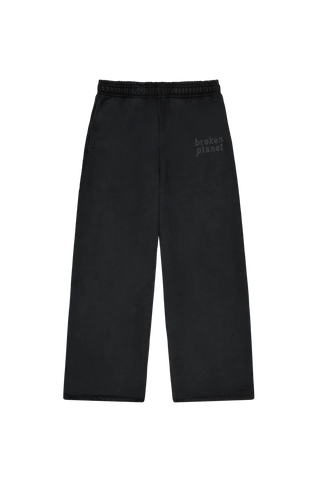 Broken Planet Market Sweatpants Straight Leg Washed Midnight Black
