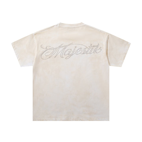 Majestik “World Tour” Motorcycle Racing Rhinestone Vintage Tee