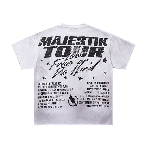Majestik “Dystopian Liberty” Skull Rhinestone Vintage Tee