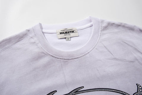 Majestik “Dystopian Liberty” Skull Rhinestone Vintage Tee