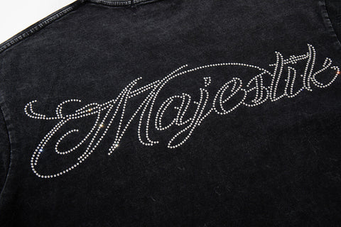 Majestik “World Tour” Motorcycle Racing Rhinestone Vintage Tee