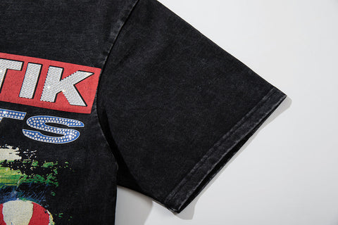 Majestik “World Tour” Motorcycle Racing Rhinestone Vintage Tee
