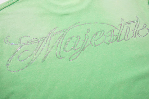 Majestik “Gridiron Player & Dog” Rhinestone Vintage Tee