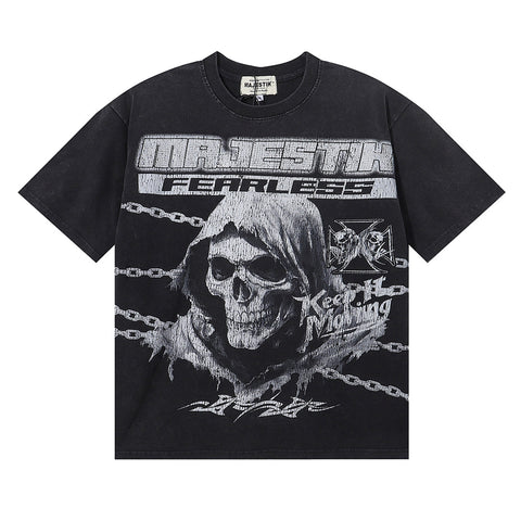 Majestik “Fearless” Grim Reaper Skeleton Vintage Tee