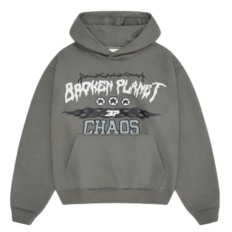 BROKEN PLANET MARKET 'TOTAL CHAOS' HOODIE (GUNMETAL GREY)