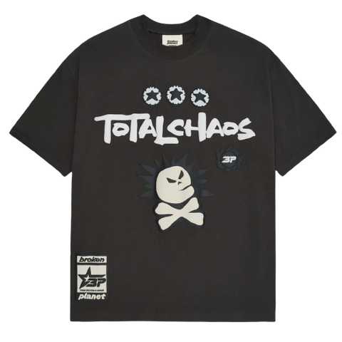 Broken planet market 'total chaos' T-shirt coal black