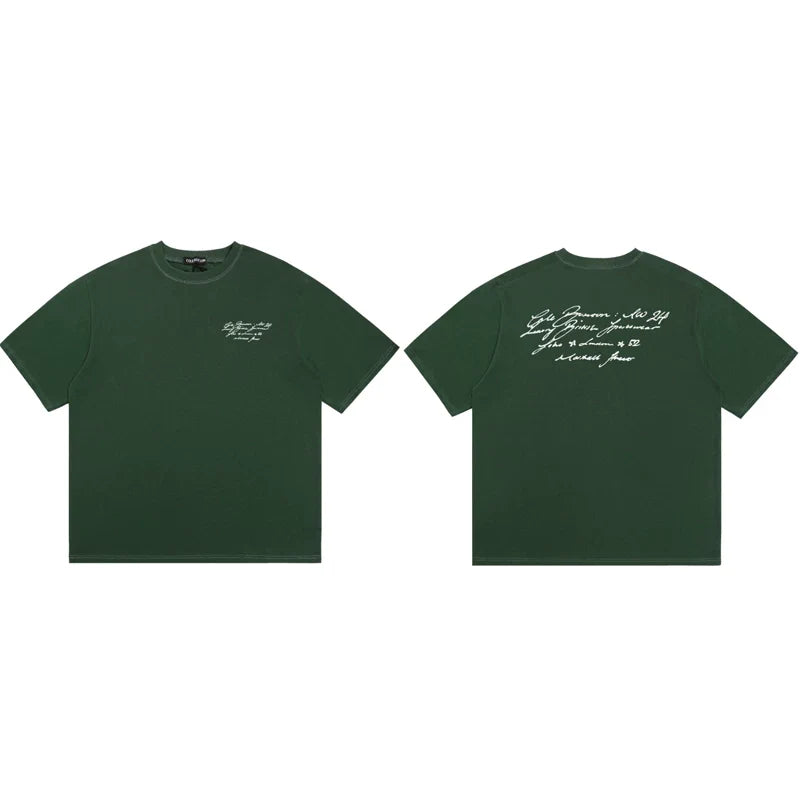 Cole Buxton Dark Green Script Signature Graphic T-Shirt