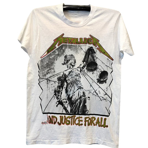 Metallica band American retro vintage rock peripheral chic hip-hop short sleeved men's and women's pure cotton T-shirt