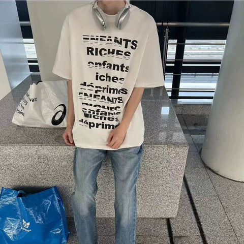 ERD melancholic rich second-generation letter slogan printed short sleeved 320g heavyweight niche cleanfit half sleeved T-shirt for men