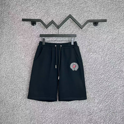 Chrome Hearts Black & Pink Horseshoe Cross Logo Sweatshorts