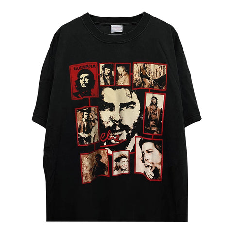 Che Guevara Heavy Cotton Short sleeved T-shirt Hiphop High Street Rascal Handsome American Retro Half Sleeve