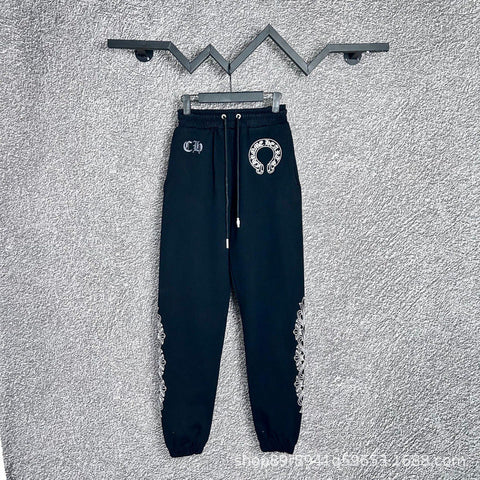 Chrome Hearts Horseshoe & Side-Pattern Lounge Pants (Navy Blue)