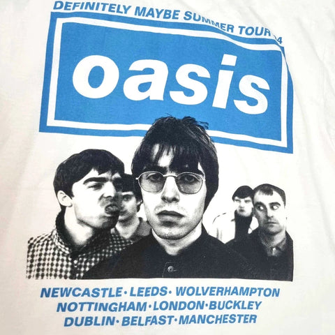 Oasis Rock Band Portrait Direct Spray Printed Short Sleeve T-shirt Vintage American Half Sleeve Trendy