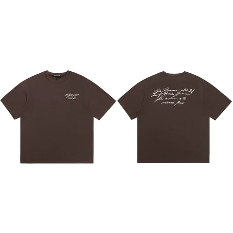 Cole Buxton Brown Script Signature Graphic T-Shirt