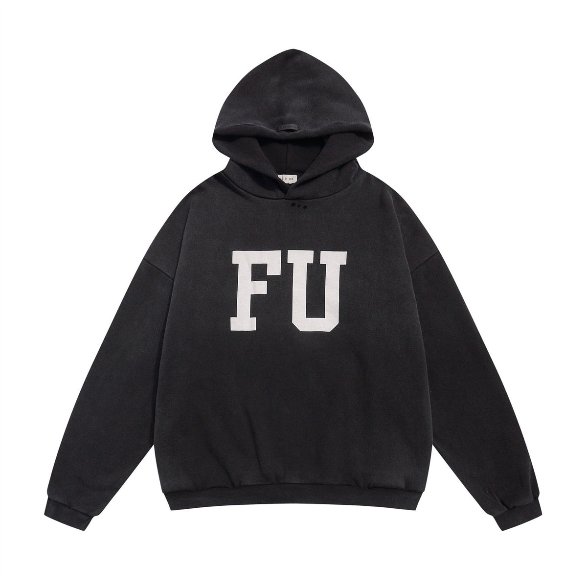 FEAR OF GOD FOG Main Line FU Logo Washed Fleece‑Lined Unisex Hoodie