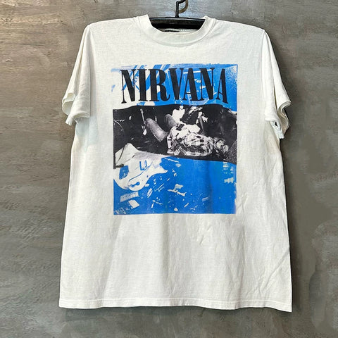 Nirvana Band Kotecoben Short sleeved T-shirt Hiphop Brand Texture Five inch Sleeve Male