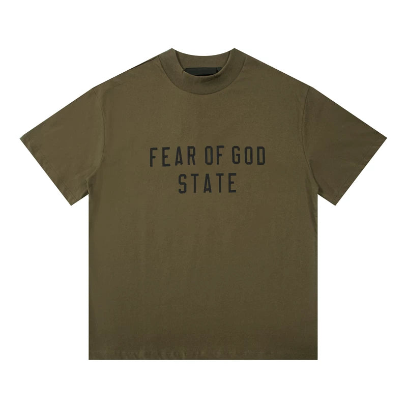 FEAR OF GOD ESSENTIALS American High‑Street Letter Print Loose Short Sleeve T‑Shirt