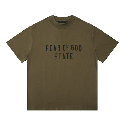 FEAR OF GOD ESSENTIALS American High‑Street Letter Print Loose Short Sleeve T‑Shirt