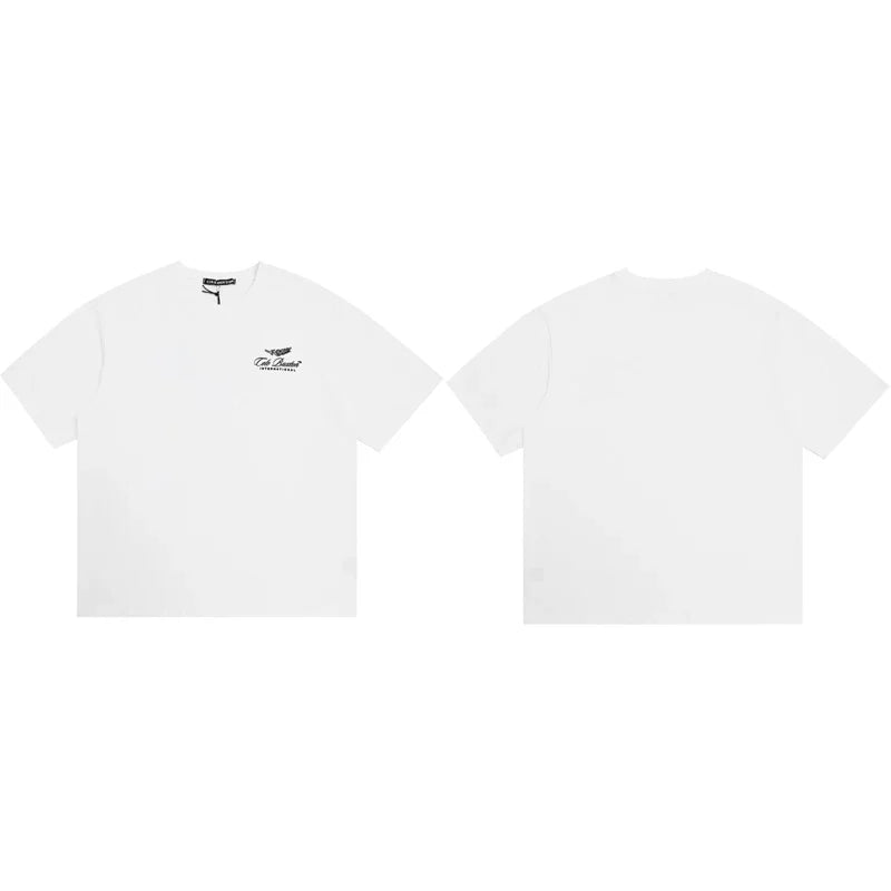 Cole Buxton White Racing Wing Emblem Logo T-Shirt