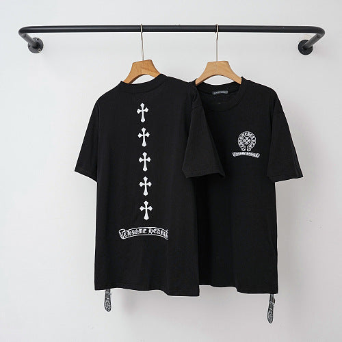 Chrome Hearts Vertical Cross Alignment Short Sleeve T-Shirt (Black)
