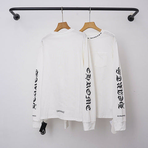 Chrome Hearts Gothic Script Collar & Sleeve Long Sleeve (White)