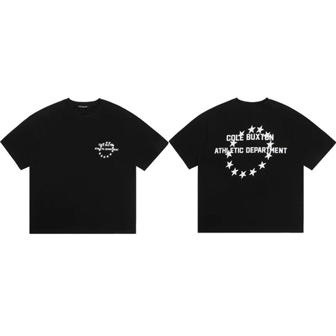 Cole Buxton Black Circular Star & Athletic Dept T-Shirt