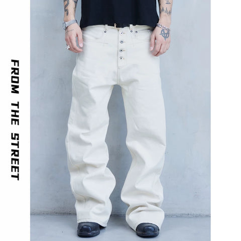 From The SRREET, a retro street washed distressed five button high ounce original denim jeans for men