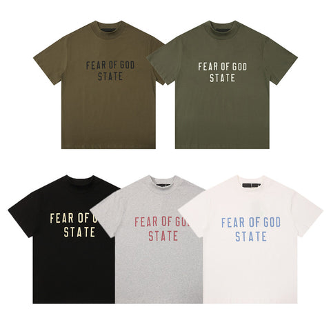 FEAR OF GOD ESSENTIALS American High‑Street Letter Print Loose Short Sleeve T‑Shirt