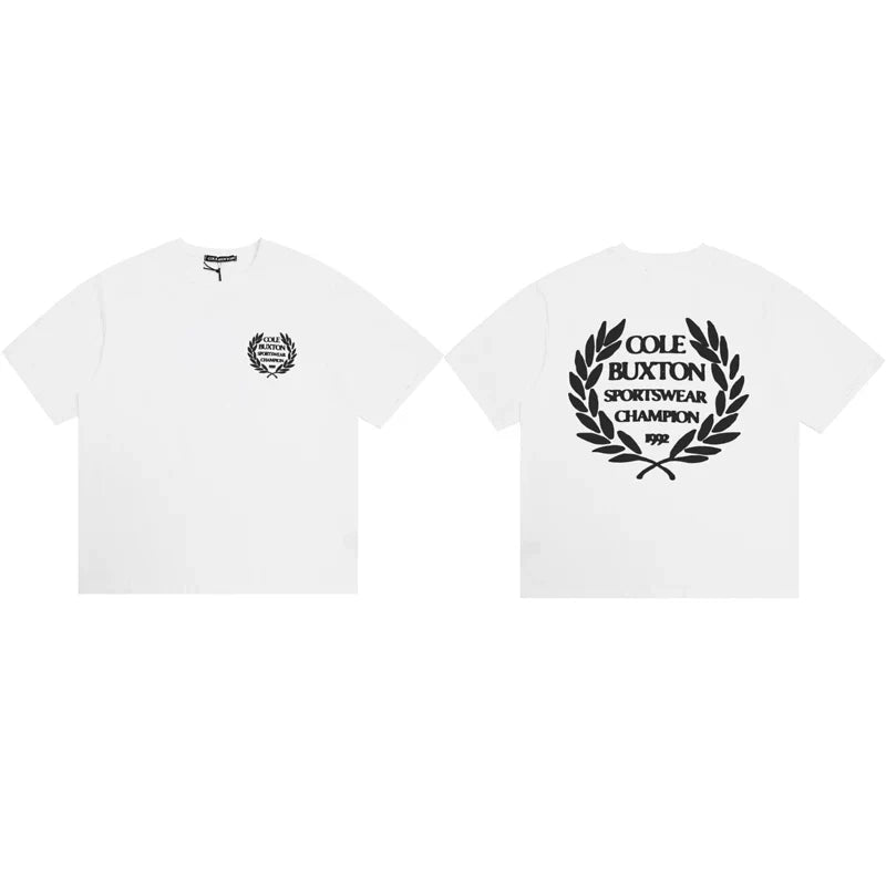 Cole Buxton White Champion Crest Logo T-Shirt