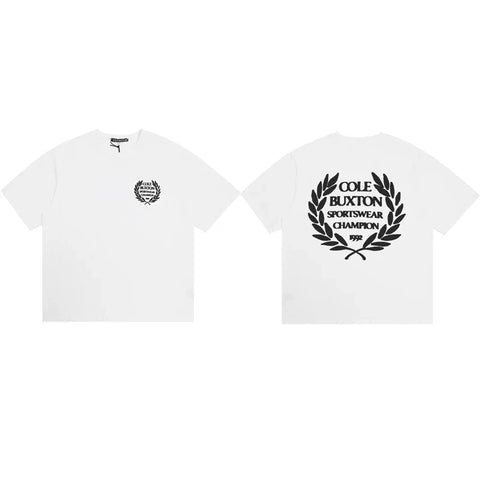 Cole Buxton White Champion Crest Logo T-Shirt