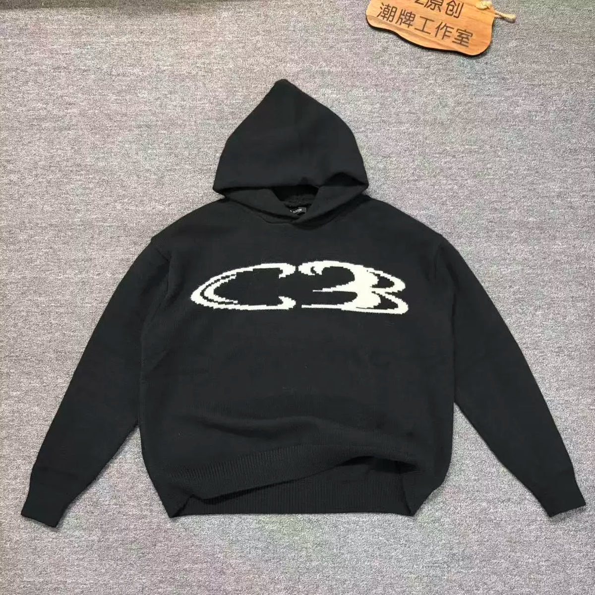 Cole Buxton Black Oval Deconstructed CB Hoodie